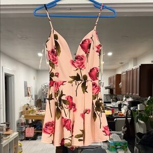 Windsor Blush Pink Rose Print Mini Dress